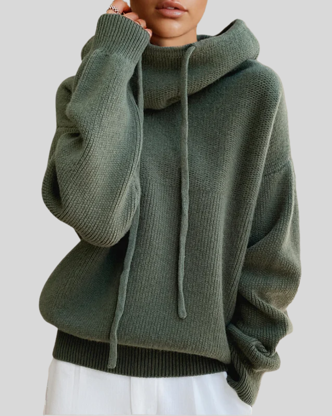 Clara | Cozy Wool-Blend Sweater with Drawstring