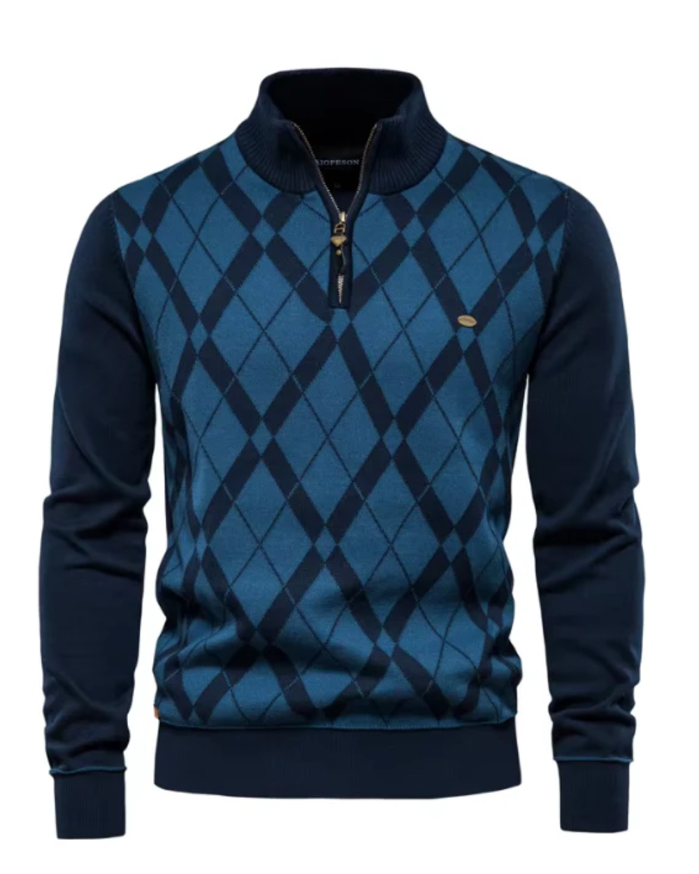 Zane | Men's Diamond Pattern Half-Zip Sweater