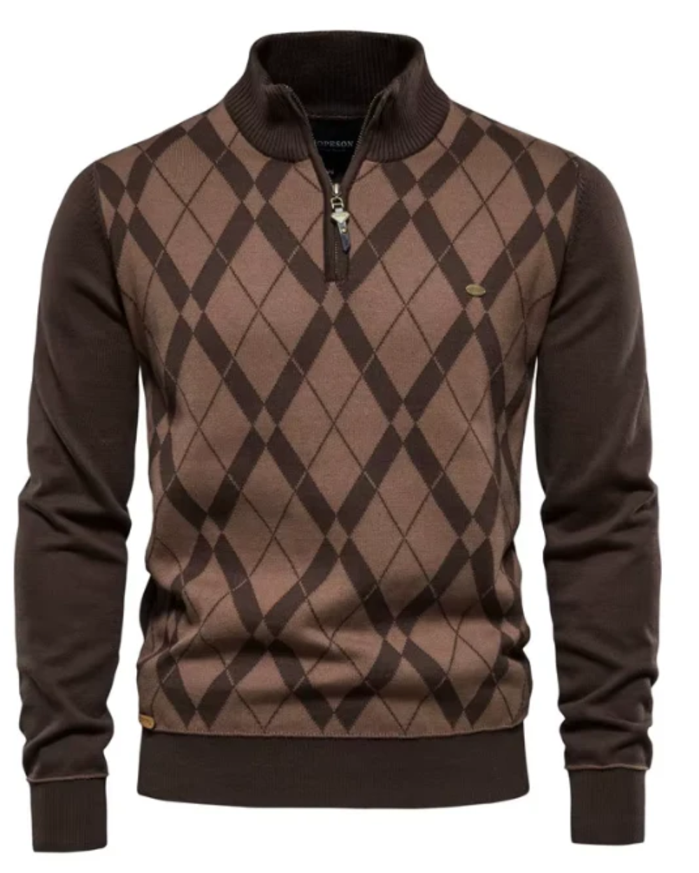 Zane | Men's Diamond Pattern Half-Zip Sweater